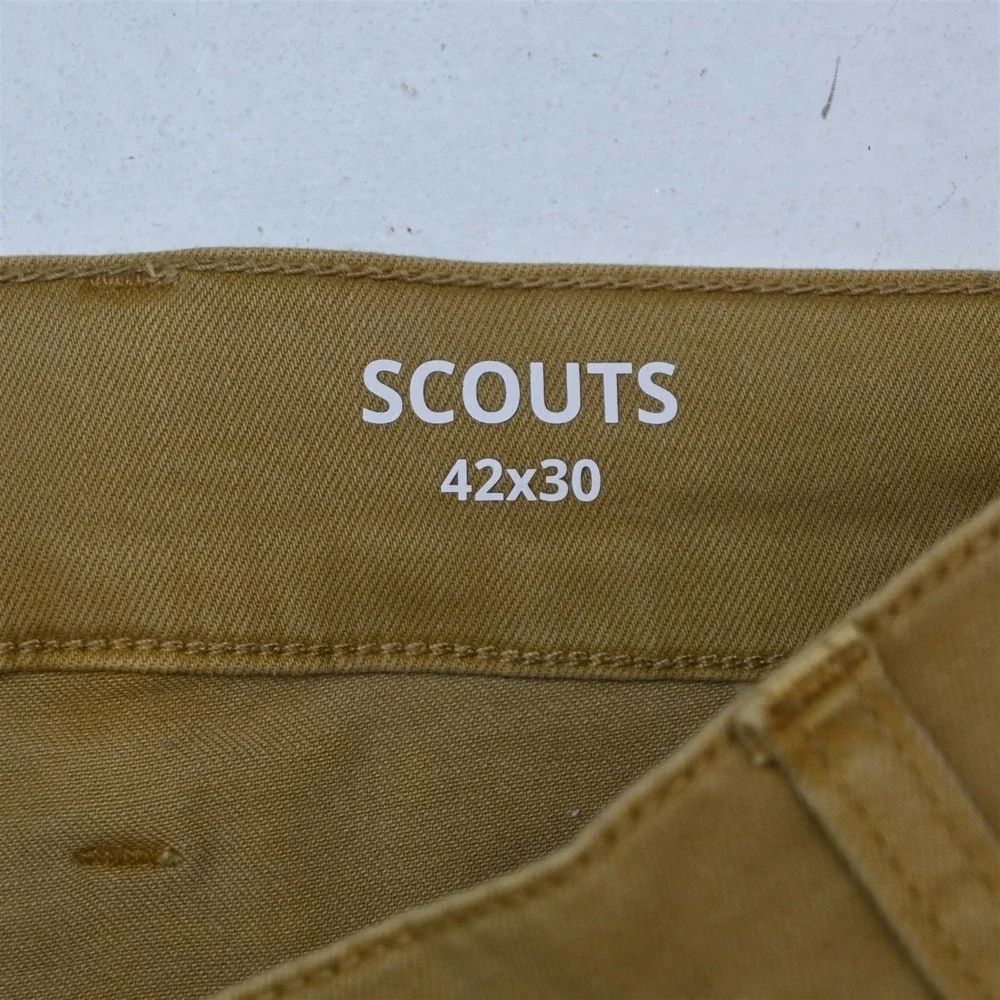 Mugsy 42x30 Yellow Stretch Denim Scouts Slim Mens Jeans